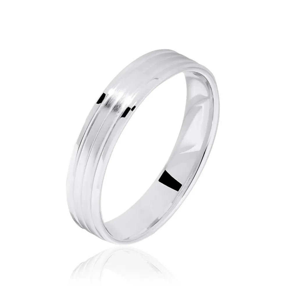 Alliance Basile Ruban Plat Or Blanc