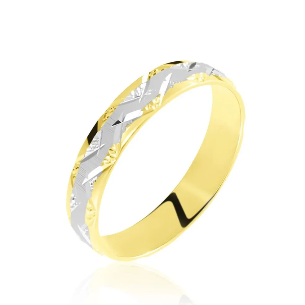 Alliance Clotilde Ruban Plat Or Bicolore