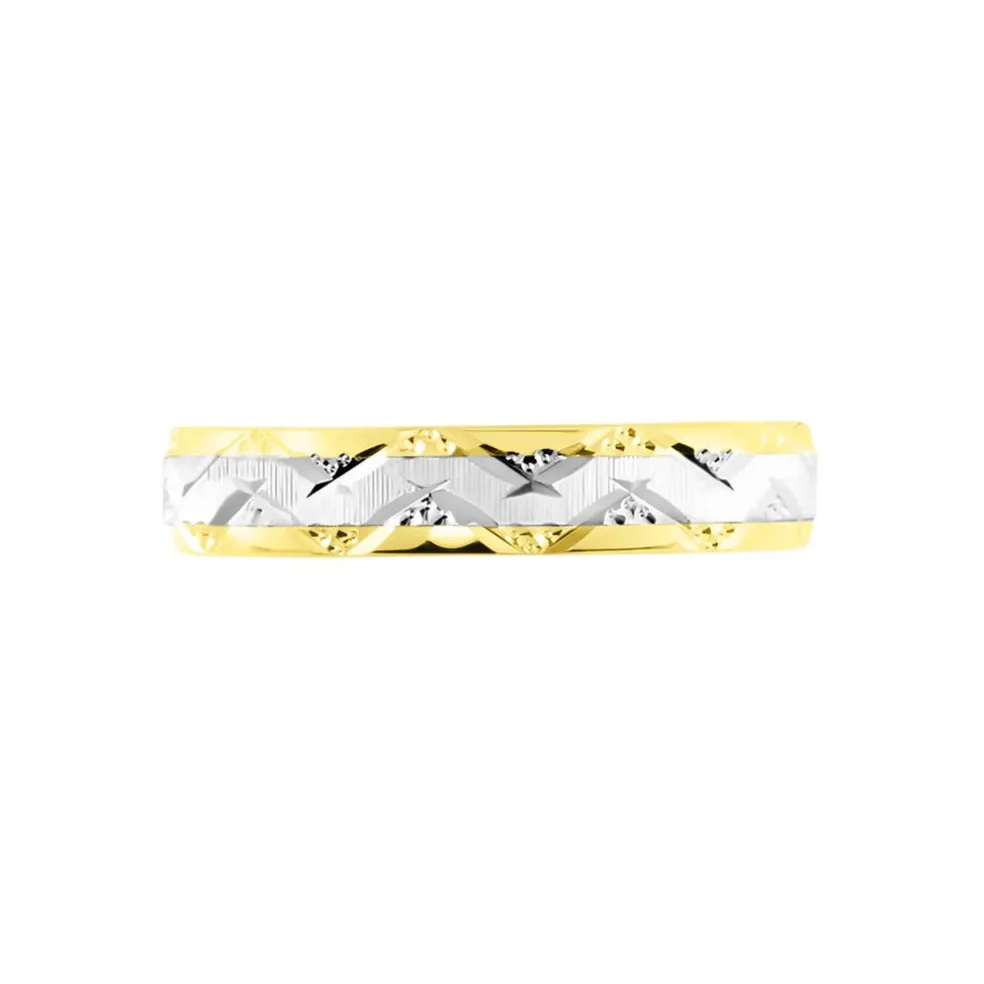 Alliance Clotilde Ruban Plat Or Bicolore