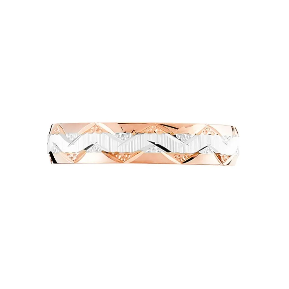 Alliance Clotilde Ruban Plat Or Bicolore