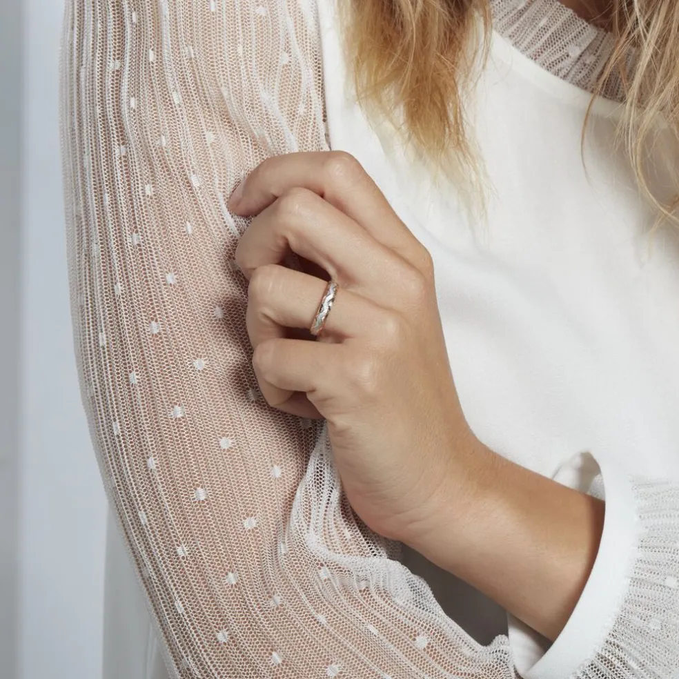 Alliance Clotilde Ruban Plat Or Bicolore