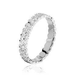 Alliance Dentelle 2 Rangs Diamantee Or Blanc
