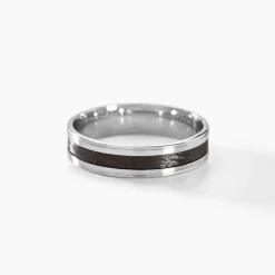 Alliance Dorianne Ruban Plat Argent Blanc