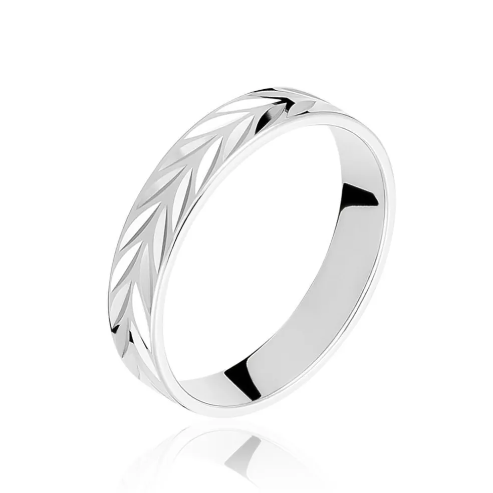 Alliance Epi Ruban Plat Or Blanc