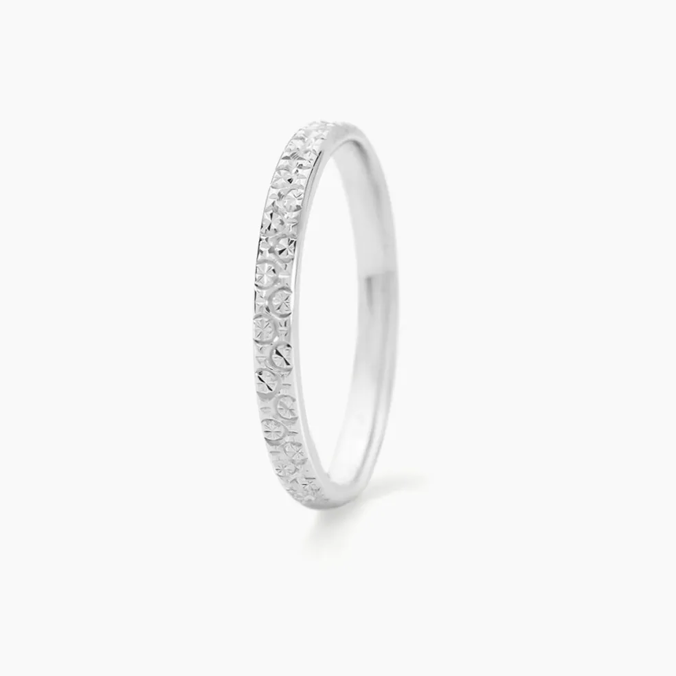 Alliance Fantaisie Diamantee Ruban Plat Or Blanc