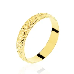 Alliance Fantaisie Diamantee Ruban Plat Or Jaune
