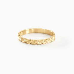 Alliance Fleur Diamantee Ruban Plat Or Jaune