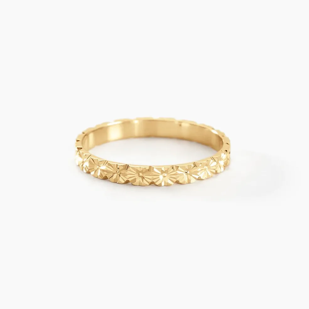 Alliance Fleur Diamantee Ruban Plat Or Jaune