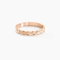 Alliance Fleur Diamantee Ruban Plat Or Rose