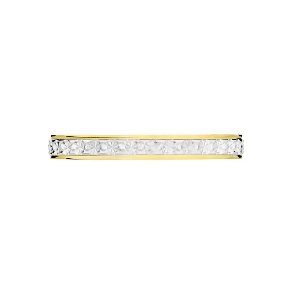 Alliance Grain De Folie Diamantee Ruban Plat Or Bicolore