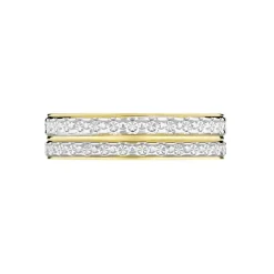 Alliance Grain De Folie Diamantee Ruban Plat Or Bicolore