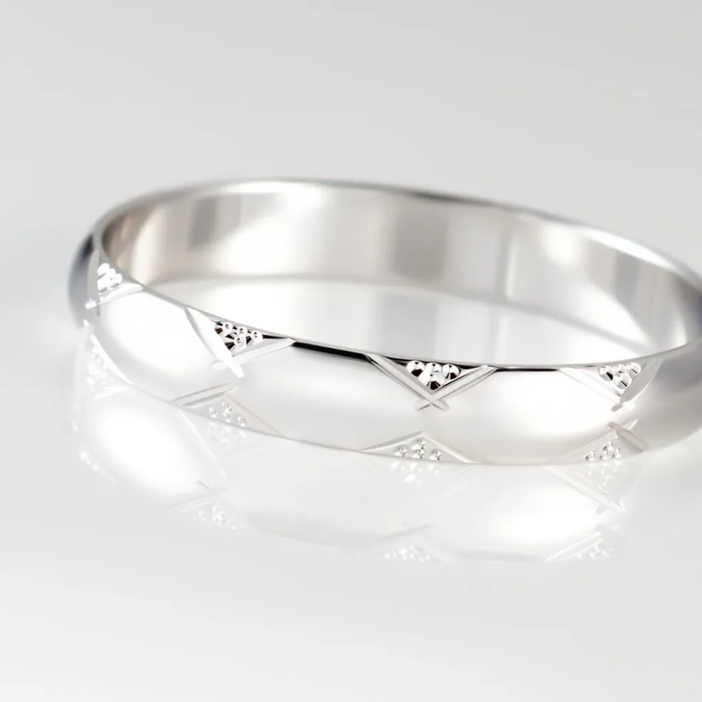 Alliance Harmonie Demi Jonc Classique Or Blanc