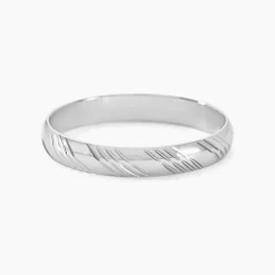 Alliance Hercule Striee Demi Jonc Classique Or Blanc