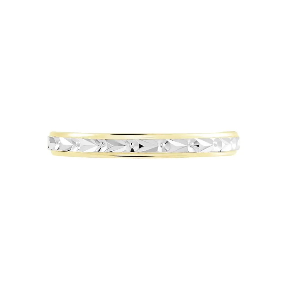 Alliance Mano Ruban Plat Or Bicolore