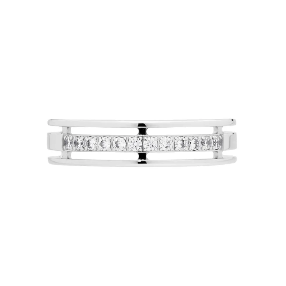 Alliance Serti Grains Ajoures Or Blanc Diamant