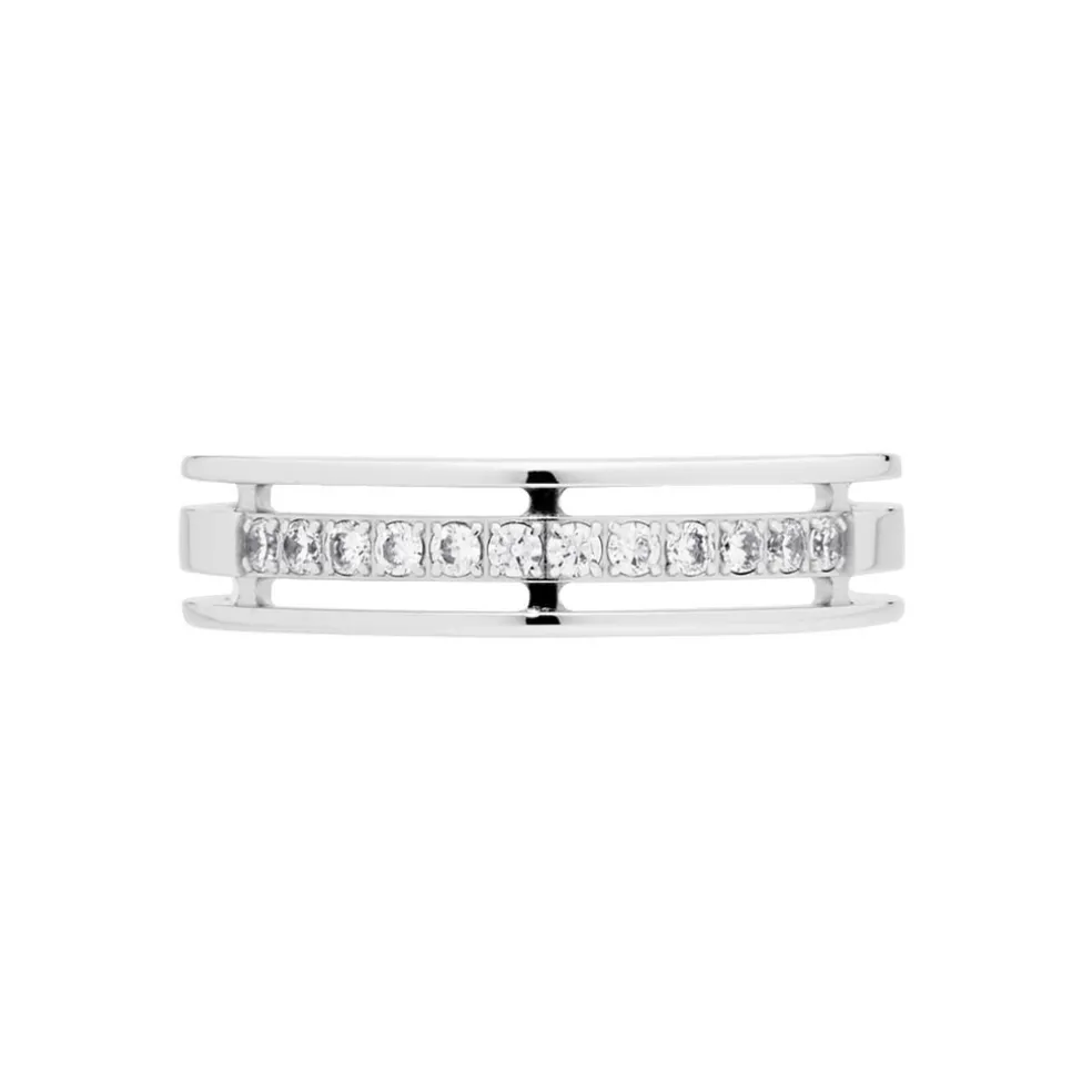 Alliance Serti Grains Ajoures Or Blanc Diamant