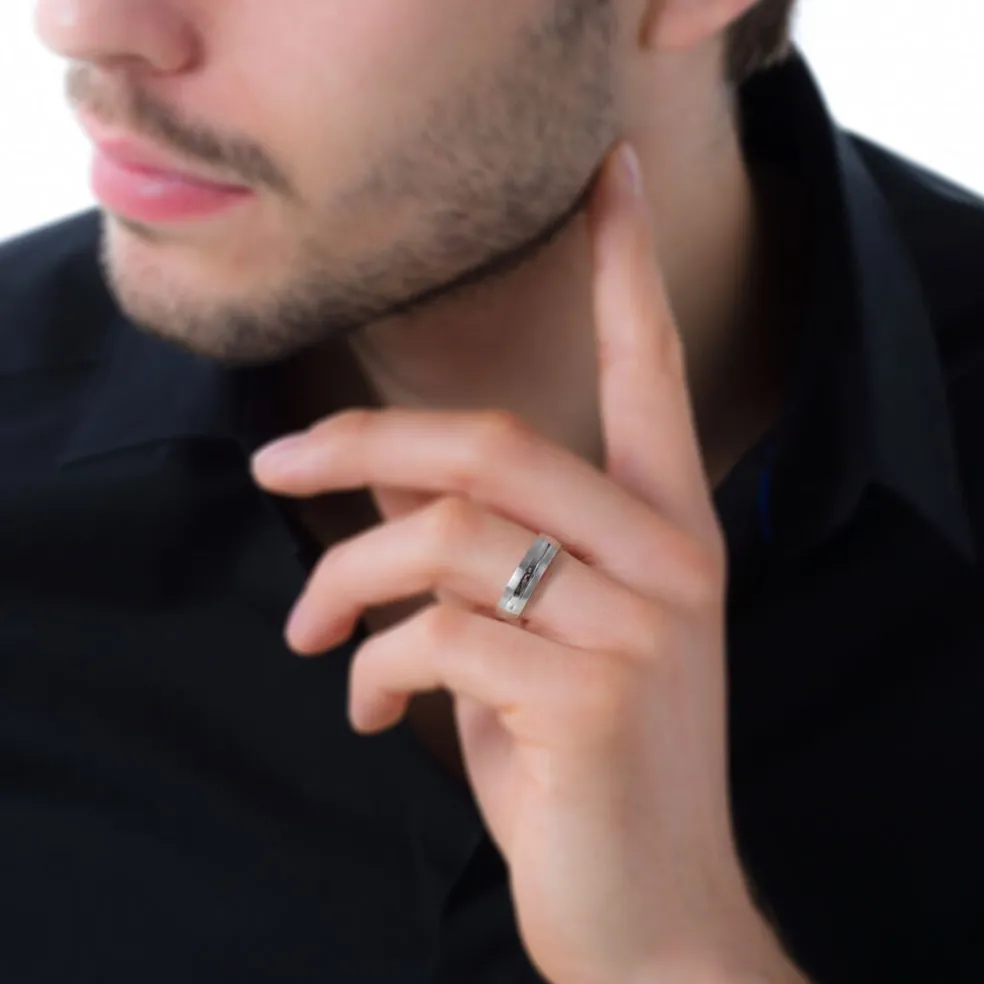 Bague Acier Blanc John