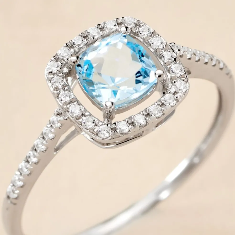 Bague Adrienna Or Blanc Topaze Oxyde De Zirconium