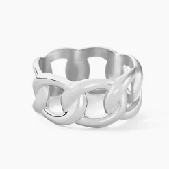 Bague Aissata Acier Blanc