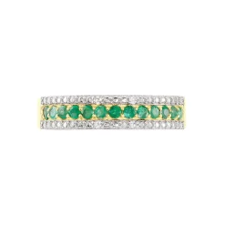Bague Amias Or Jaune Emeraude Diamant