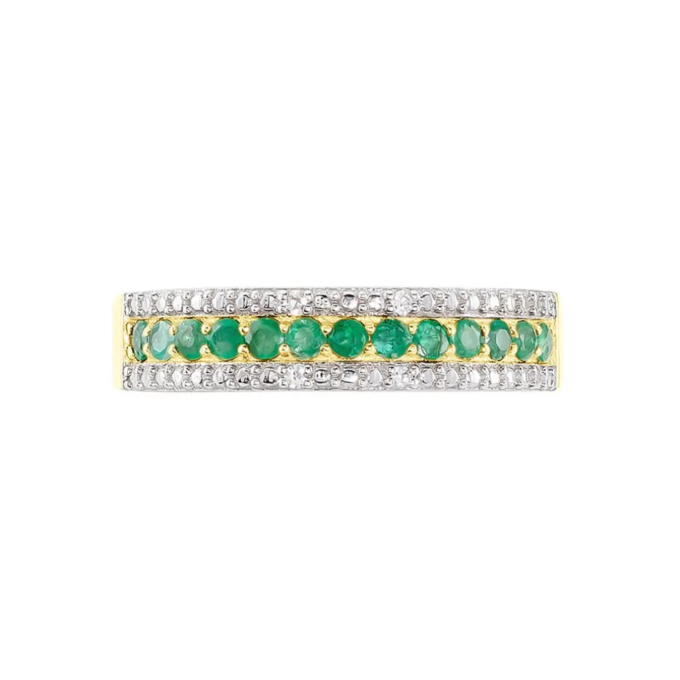 Bague Amias Or Jaune Emeraude Diamant