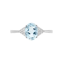 Bague Andreani Or Blanc Topaze Et Oxyde De Zirconium
