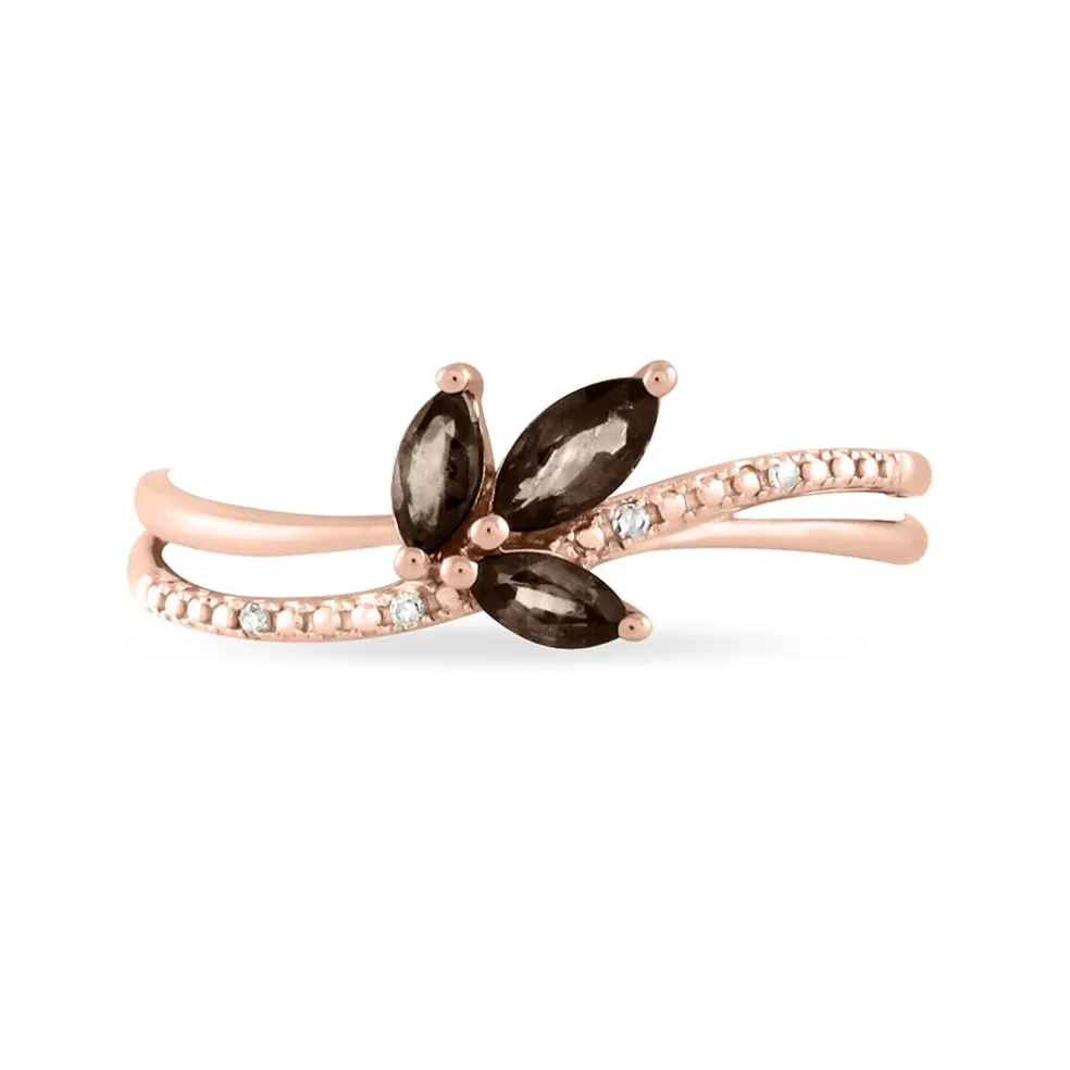 Bague Angie Or Rose Quartz Et Diamant