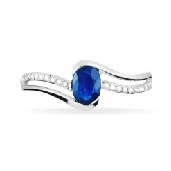 Bague Anja Or Blanc Saphir Et Diamant
