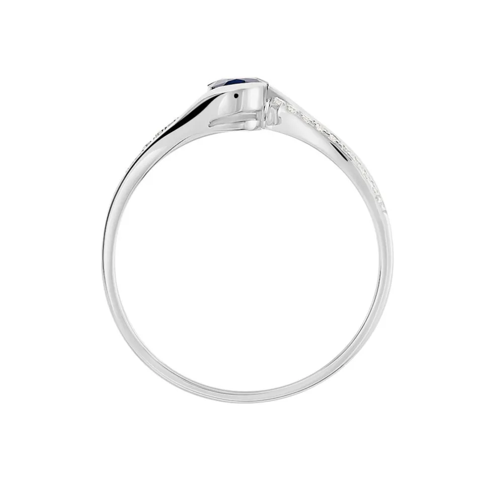 Bague Anja Or Blanc Saphir Et Diamant