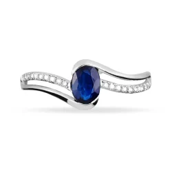 Bague Anja Or Blanc Saphir Et Diamant