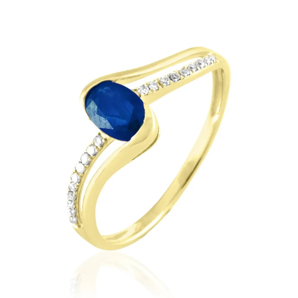 Bague Anja Or Jaune Saphir Et Diamant