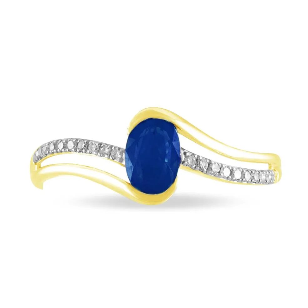 Bague Anja Or Jaune Saphir Et Diamant