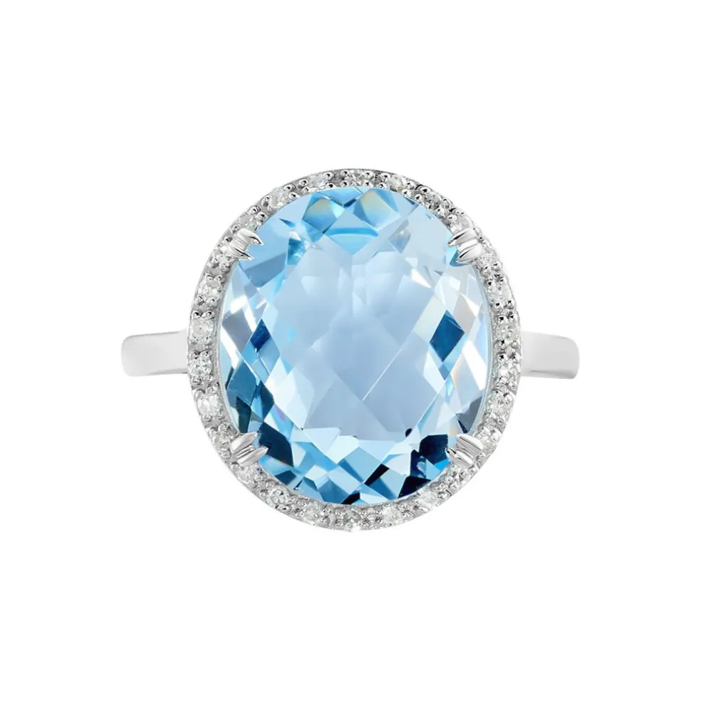Bague Anna Or Blanc Topaze Et Oxyde De Zirconium
