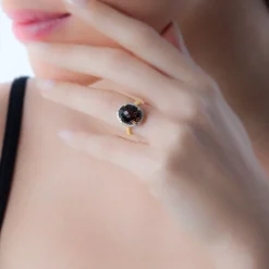 Bague Anna Or Jaune Quartz Et Diamant