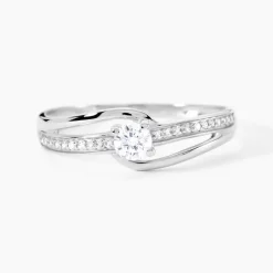 Bague Armelle Or Blanc Oxyde De Zirconium