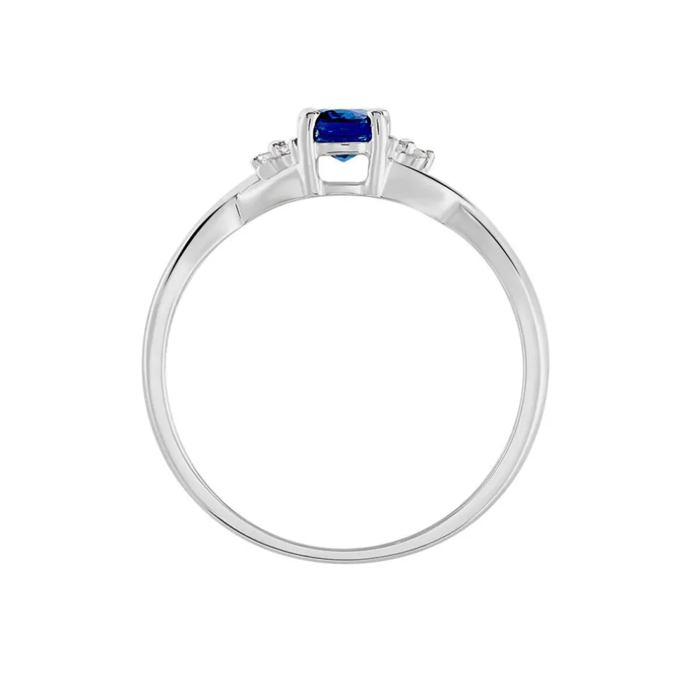 Bague Cassie Or Blanc Saphir Et Diamant