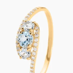 Bague Chloe Or Jaune Topaze Et Oxyde De Zirconium