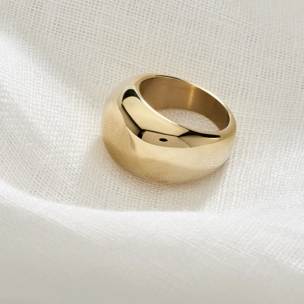 Bague Cleoria Acier Dore