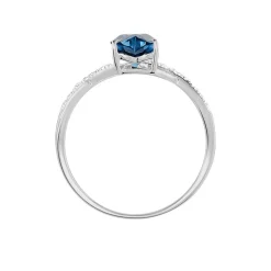 Bague Clothilde Or Blanc Topaze Et Oxyde De Zirconium