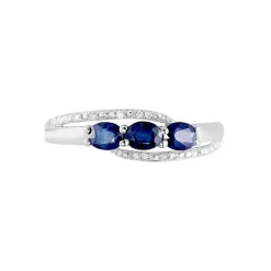 Bague Comete Or Blanc Saphir Et Diamant