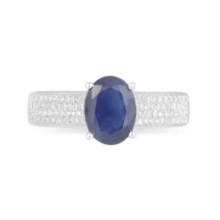 Bague Crista Or Blanc Saphir Et Diamant