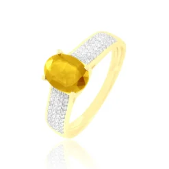 Bague Crista Or Jaune Citrine Et Diamant