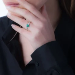 Bague Crista Or Jaune Rubis Et Diamant