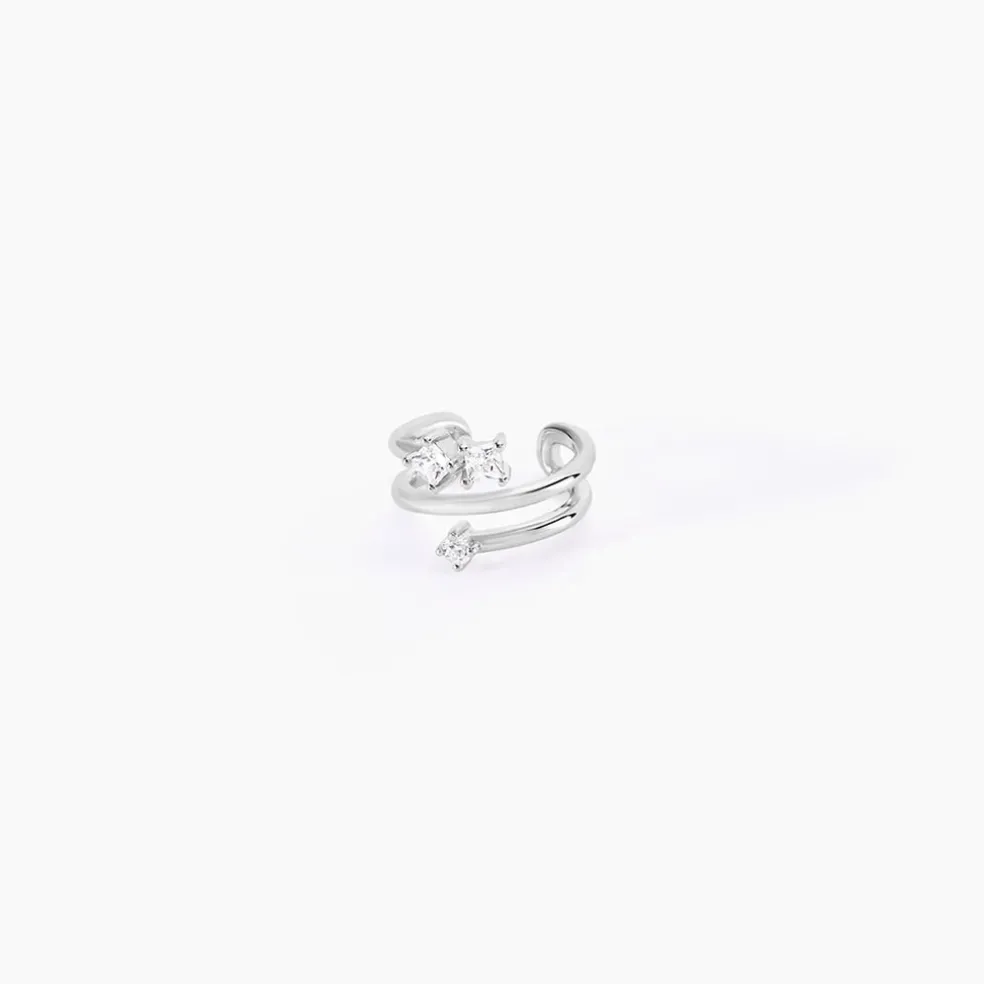 Bague D'hélix Unitaire Amada Argent Blanc Oxyde De Zirconium