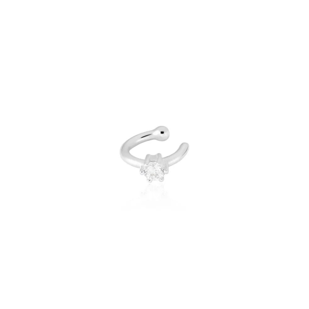 Bague D'hélix Unitaire Anass Argent Blanc Oxyde De Zirconium