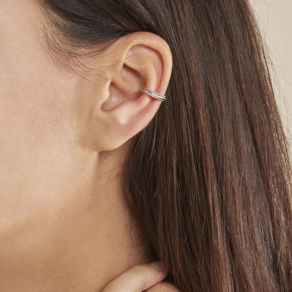 Bague D'oreille Unitaire Ollie Argent Blanc