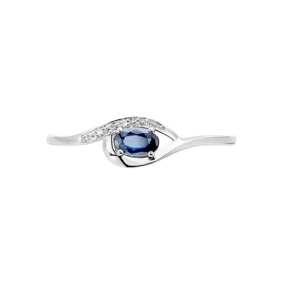 Bague Emotion Or Blanc Saphir Diamant