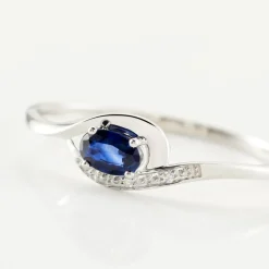 Bague Emotion Or Blanc Saphir Diamant