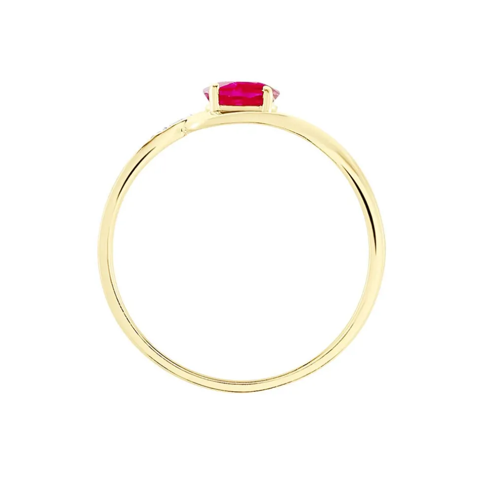 Bague Emotion Or Jaune Rubis Diamant