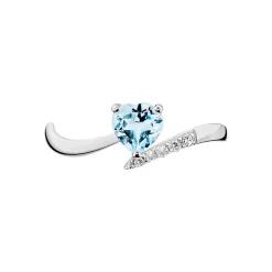Bague Eva Or Blanc Topaze Et Diamant